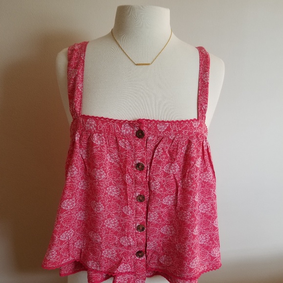 Free People Red Women's Tank Top Shirt, Blouse - Picture 4 of 8